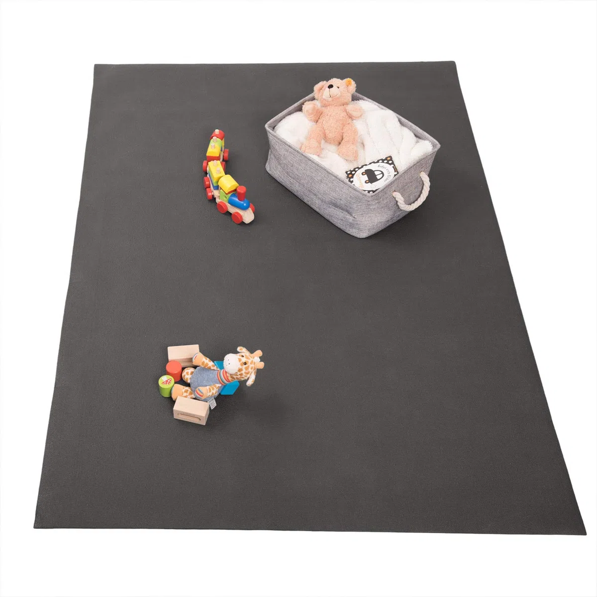 Grau in verschiedenen Größen, schadstofffreie Spielmatte in grau, vielseitige Verwendung als Kinder Spielunterlage oder Baby Bodenmatte, Oeko-Tex 100 Zertifiziert, Größe 120x170cm