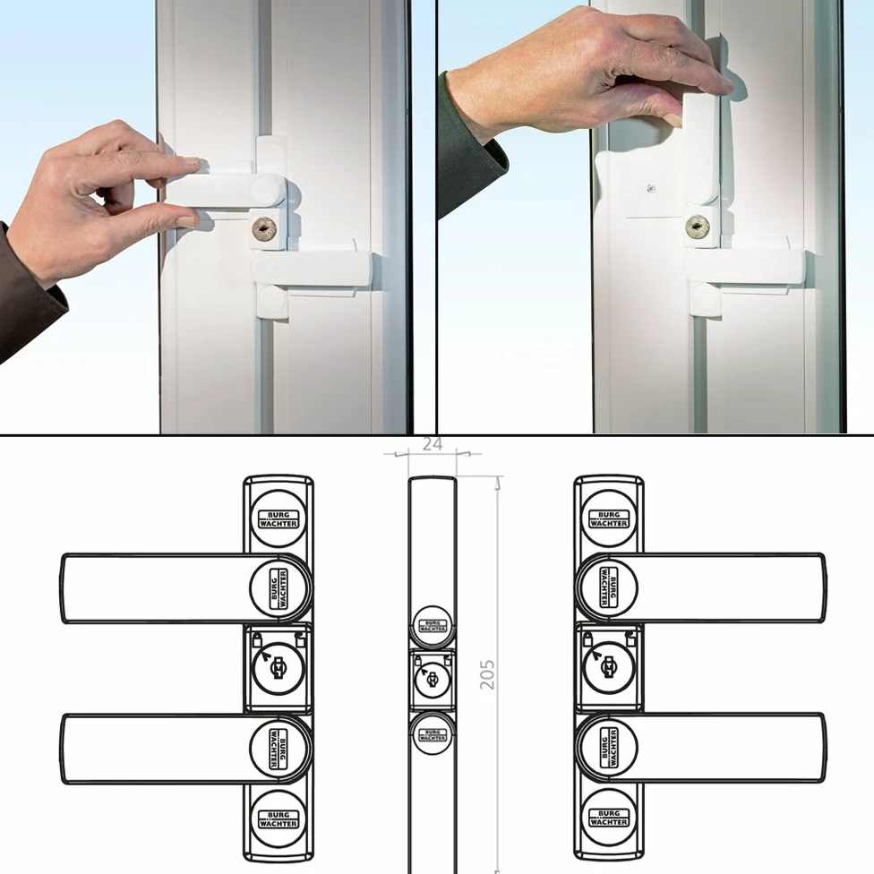 Burg Wächter Winsafe WS 22 BR SB Fenstersicherung, Braun, 205 x 150 x 46 (Packung mit 3)