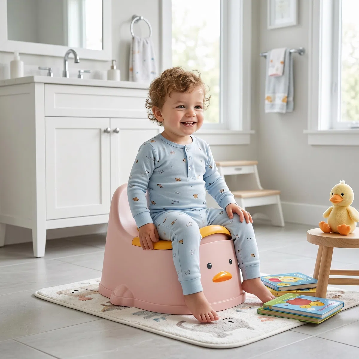 Sitze, Töpfchen, Töpfchen-Trainingstoilette für Kleinkinder, spritzwassergeschützt und leicht zu reinigen, hohe Rückenlehne, (klein, 0–2 Jahre), Stil 2