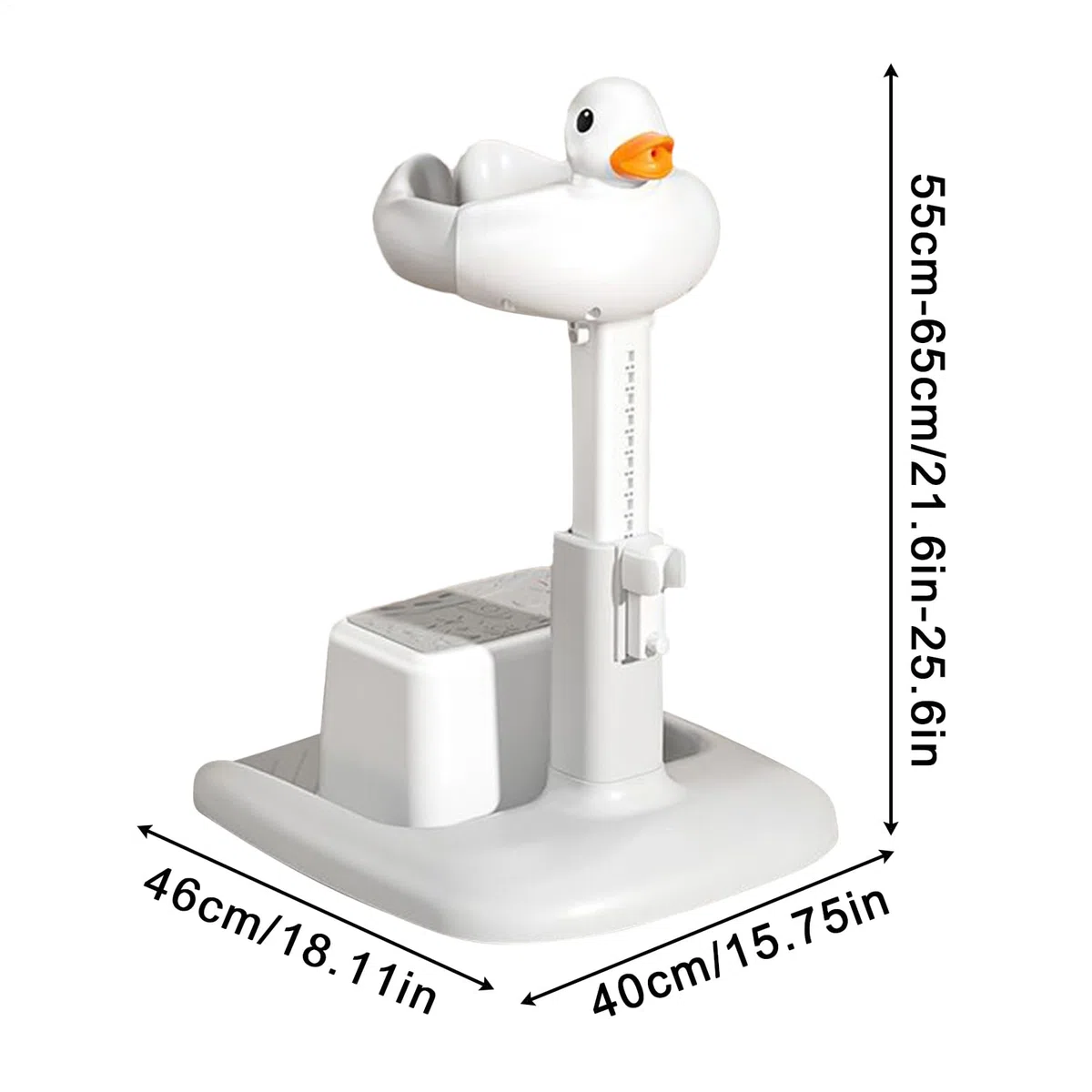 Dusche Standing Support - 46x40x55cm, ohne Schleifrohr, tragbare Höhenkontrollbasis, faltbare Waschhilfseinheit | Ideal für Neugeborene Pflege Badezimmer-Set Babyzimmer Kleinkinder Rohrhalter u