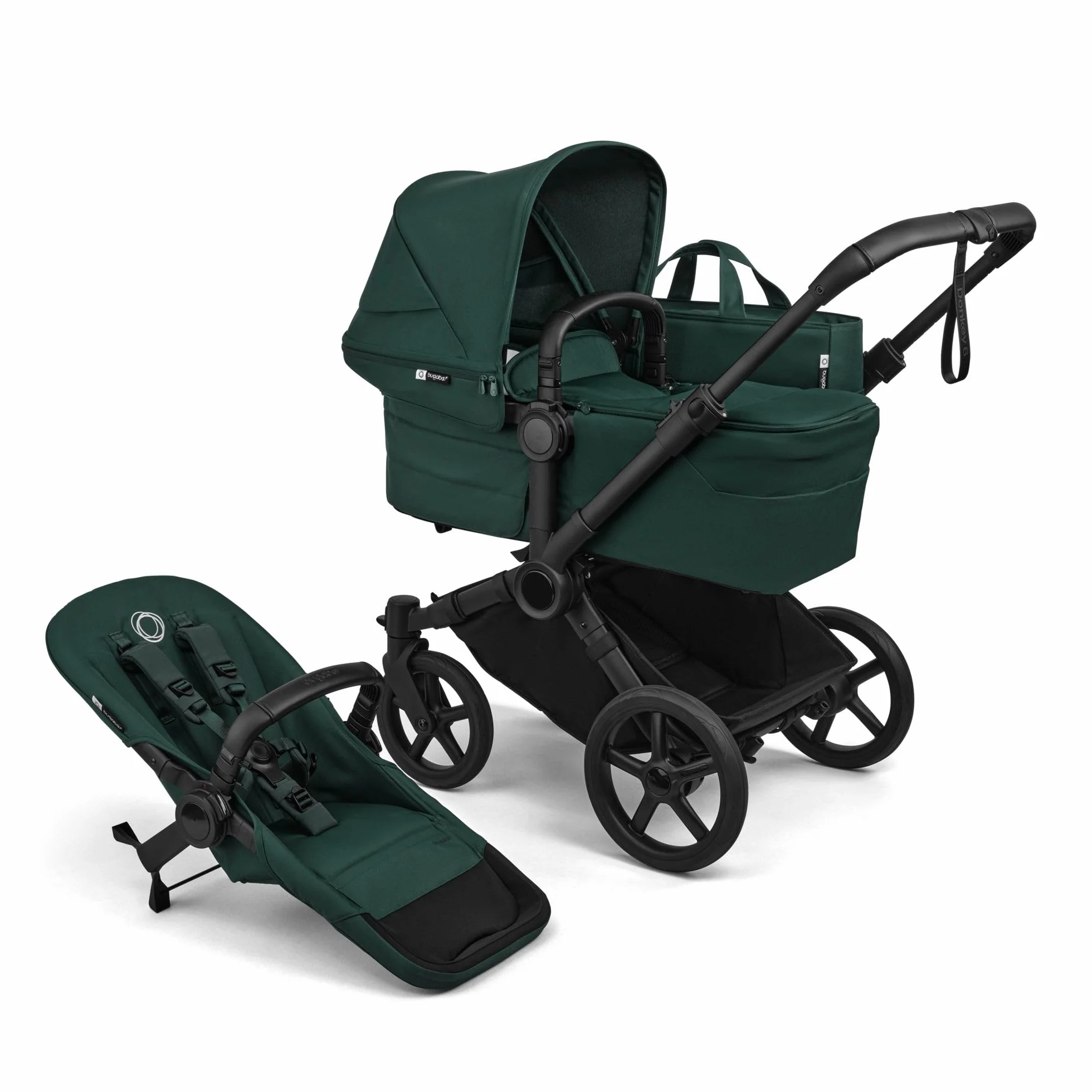 Bugaboo Donkey 6 Single 2-in-1-Kinderwagen, umbaubar zum Doppel- und Zwillingskinderwagen, Fern Green