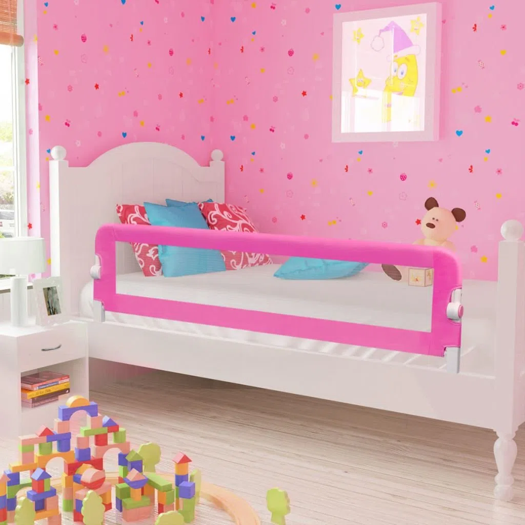 1Stk Bettgitter Kleinkinder Rausfallschutz Bett, höhenverstellbares Klappbar Bettschutzgitter Mit Durchsichtigem Netzgewebe, Rausfallschutz, Babybettgitter, Kinderbettgitter, Bettschutzgitter, Rosa