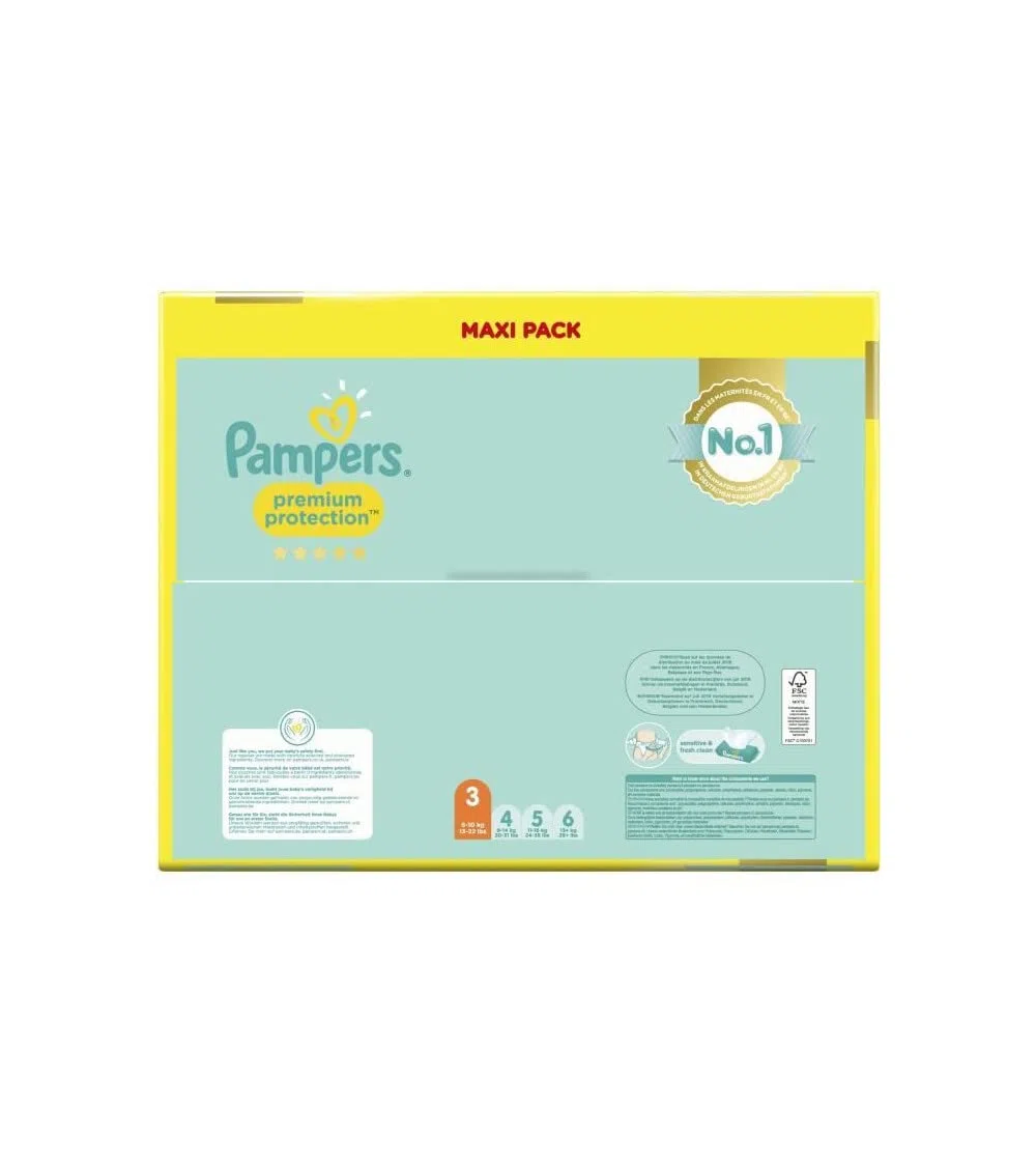 Pampers Premium Protection Maxi Pack 102 Windeln Größe 3 (6-10kg)