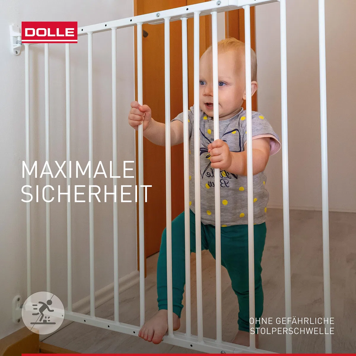 DOLLE Treppenschutzgitter Metall schwarz Breite 62,5-106,8 cm Einhand-Sicherheitsverschluss