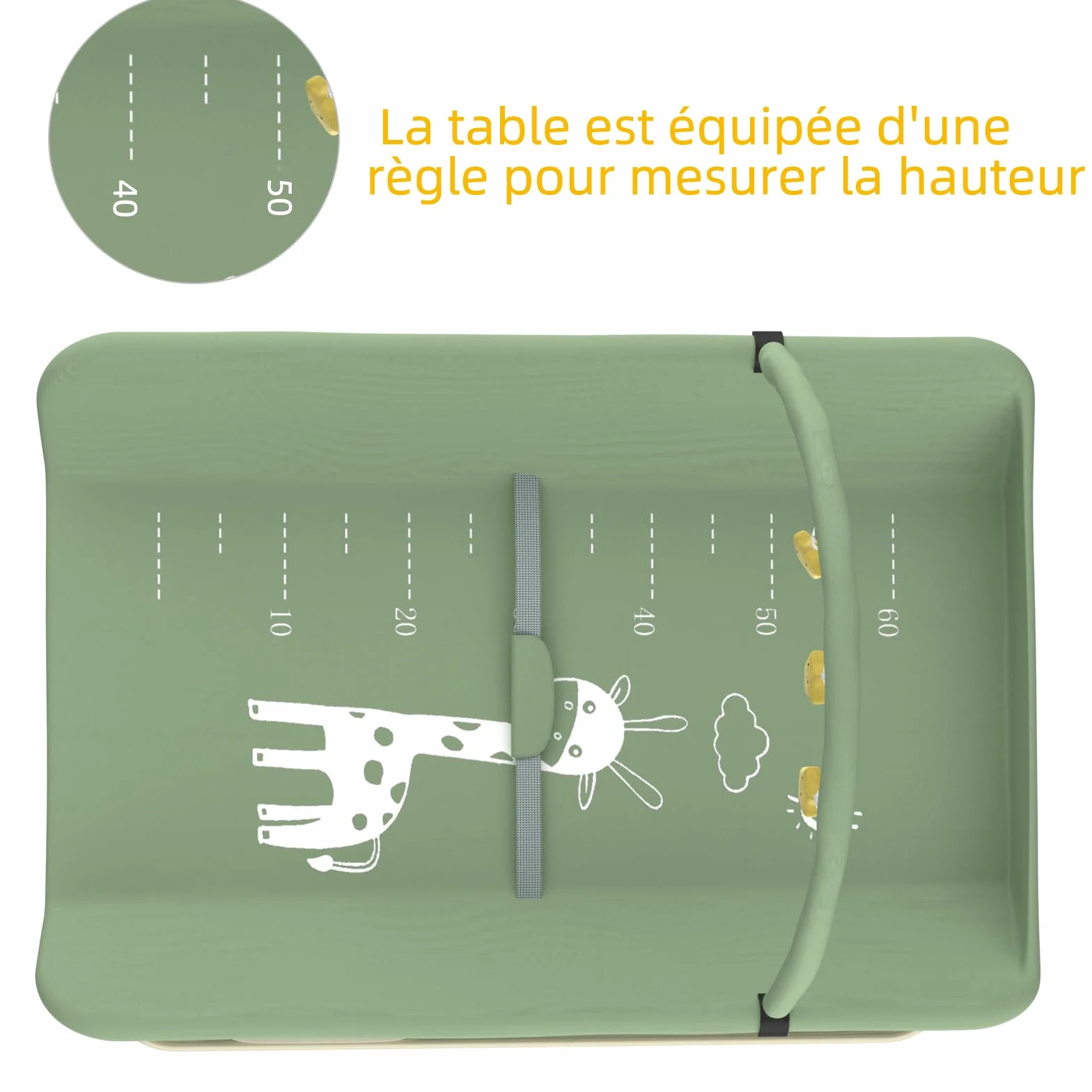 OHMG klappbare Wickelkommode Wickeltisch, Baby Wickelkombi, mit Wickelauflage Sicherheitsgurt und Ablagefächern, platzsparend stabil,mobiler wickeltisch,Baby Changing Table (B-Grün)