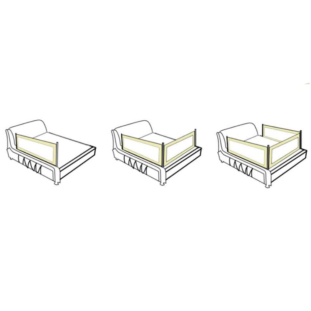 Bettgitter Bettschutzgitter Stoßstange, Tragbare Waschbare Höhenverstellbare Schienen Hergestellt Für Einzelbett Kingsize-Bett Queensize-Bett 1 Seite,Offwhite(A),180cm*60cm