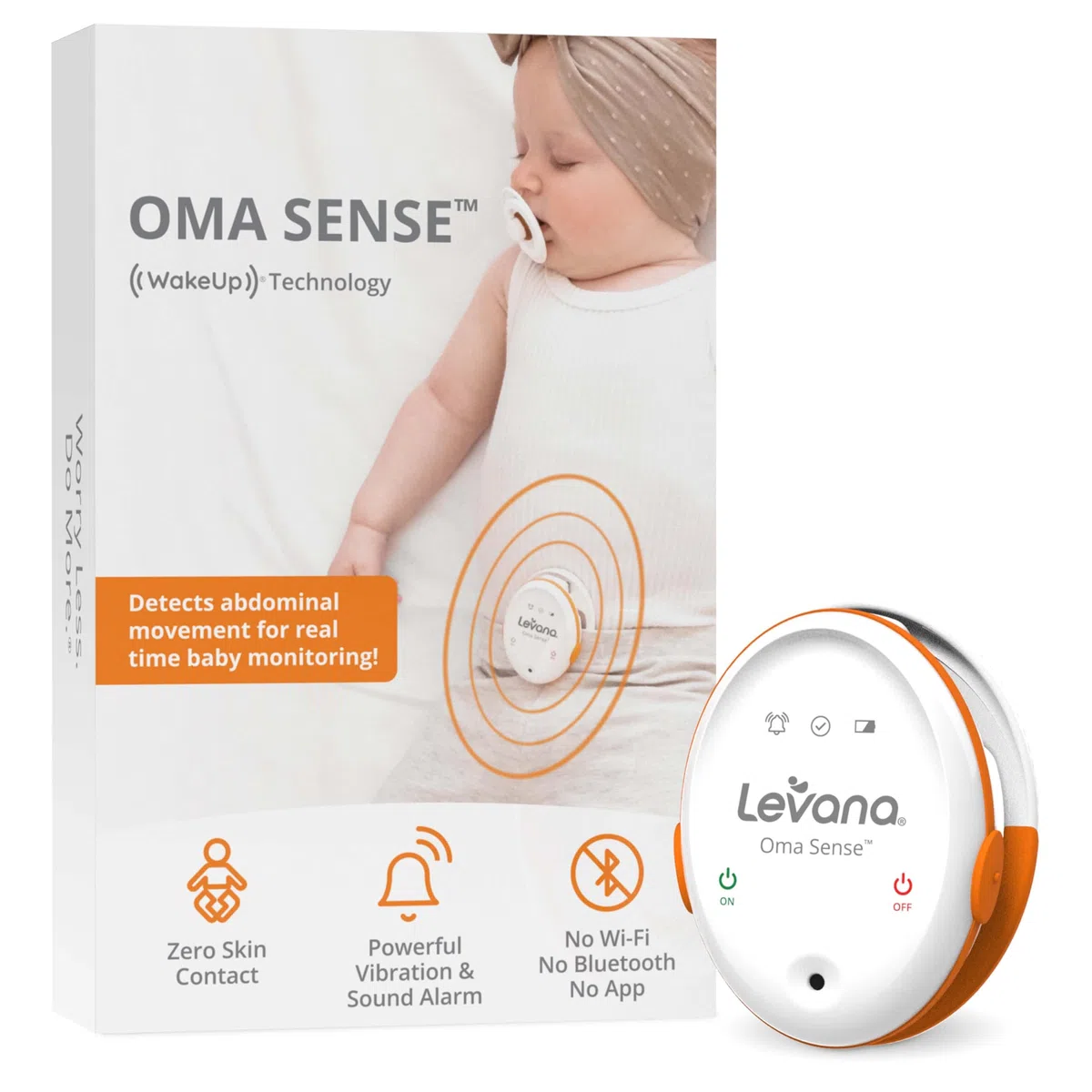 Levana Oma Sense, Biometrischer Monitor, Atmungsmonitor, Orange, Weiß