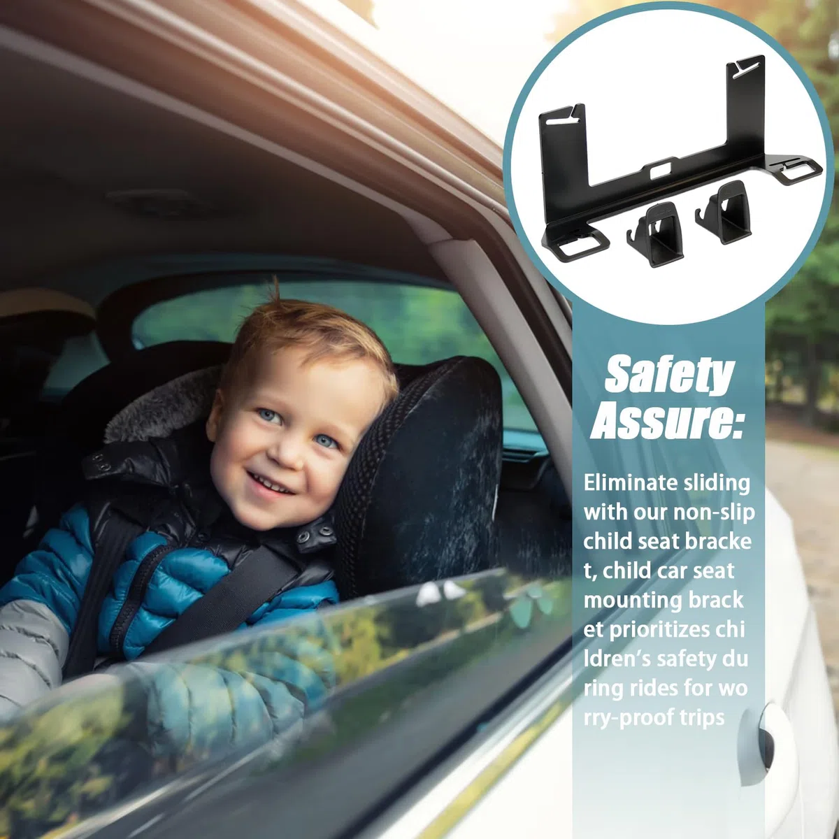 Kindersitzhalterung, sichere Fahrzeugsitzbasis, vielseitige Gurtbefestigung, 33 cm Auto-Rückhaltesystem, ideal für Limousine, LKW, Booster und Sicherheitsinstallation