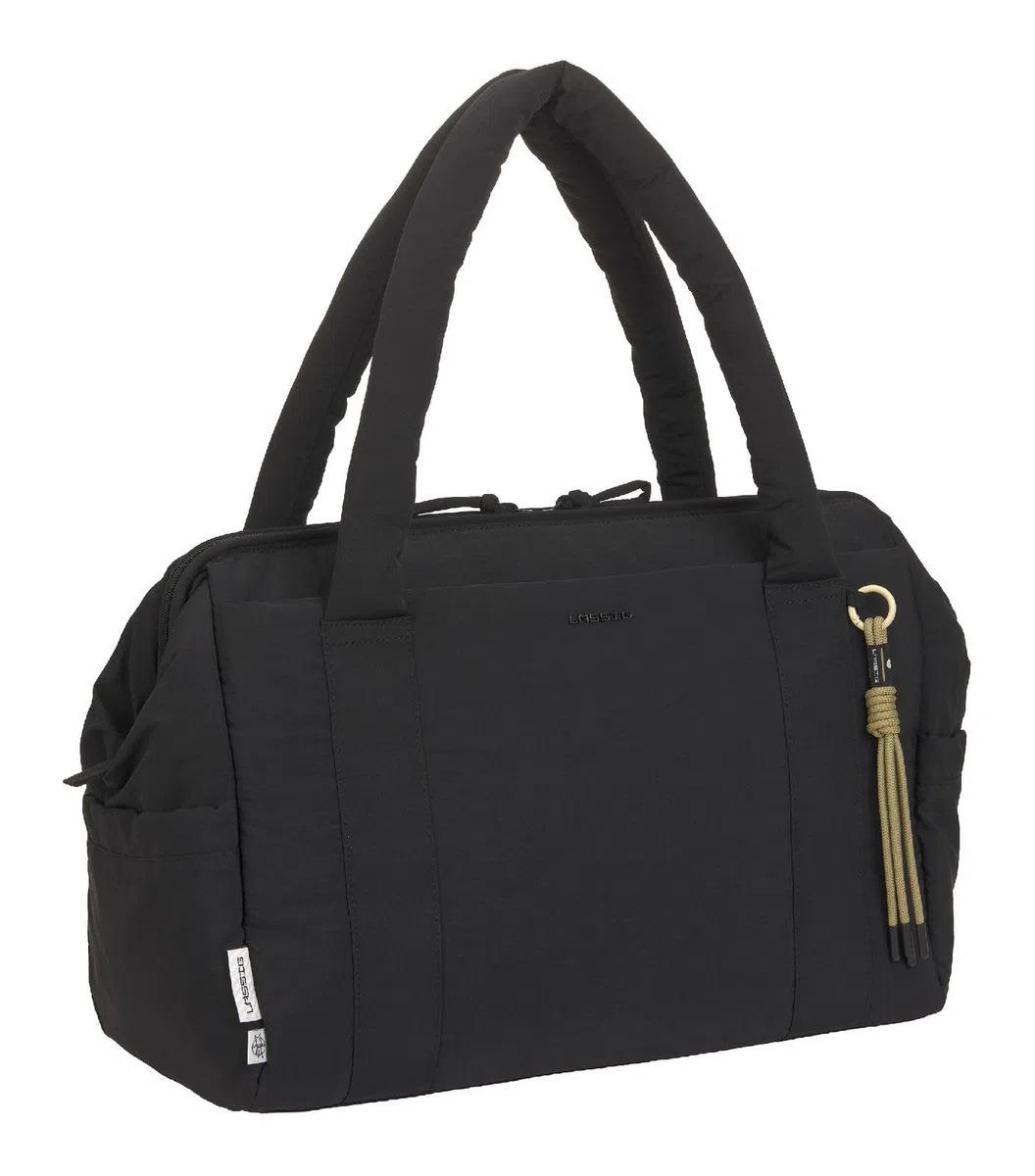 LÄSSIG Wickeltasche Schultertasche mit Laptopfach Yula Weekender Black schwarz