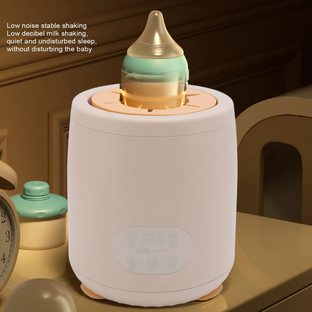 Baby-Milchflaschenwärmer, Automatischer Milchflaschen-Shaker, 3 Mischmodi, 4 Geschwindigkeitseinstellungen, Geräuscharm, Tragbarer Flaschen-Shaker-Wärmer mit Konstanter
