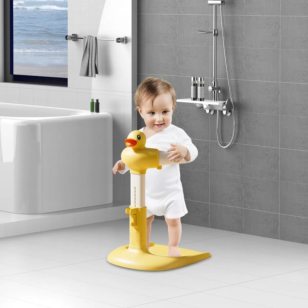 Baby-Badewannenständer | Unterstützung für die Dusche für Kinder | verstellbare Duschhalterung | Unterstützung für das Kinderbad | Fußhilfe ohne