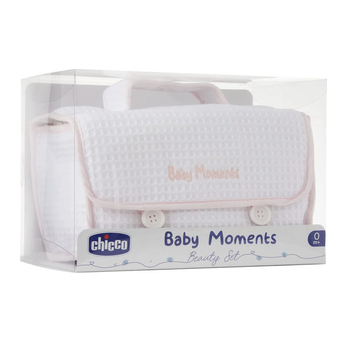 Chicco Geschenkset Baby Moments, Mit Eau de Cologne 100ml, Sanfte Körper- und Haarwäsche 200ml, Körpercreme 200ml, Bürste und Kamm, Alles, was man für das Baden braucht, Rosa, 0 Monate+