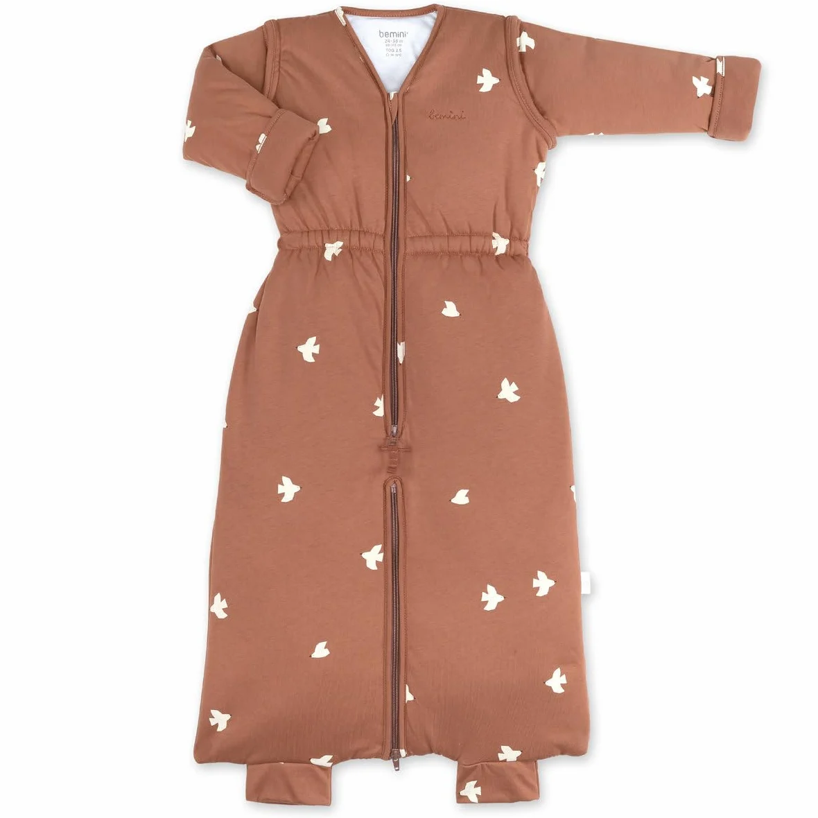 BEMINI Schlafsack mit abnehmbaren Beinen für den Winter, 2.5 Tog Pady Jersey + Jersey, Piuma Mocca