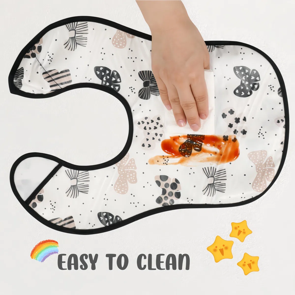Wasserdichtes Lätzchen für 6-48 Monate Boys & Girls - Kurzarm Schürze mit Eingebauter Tasche