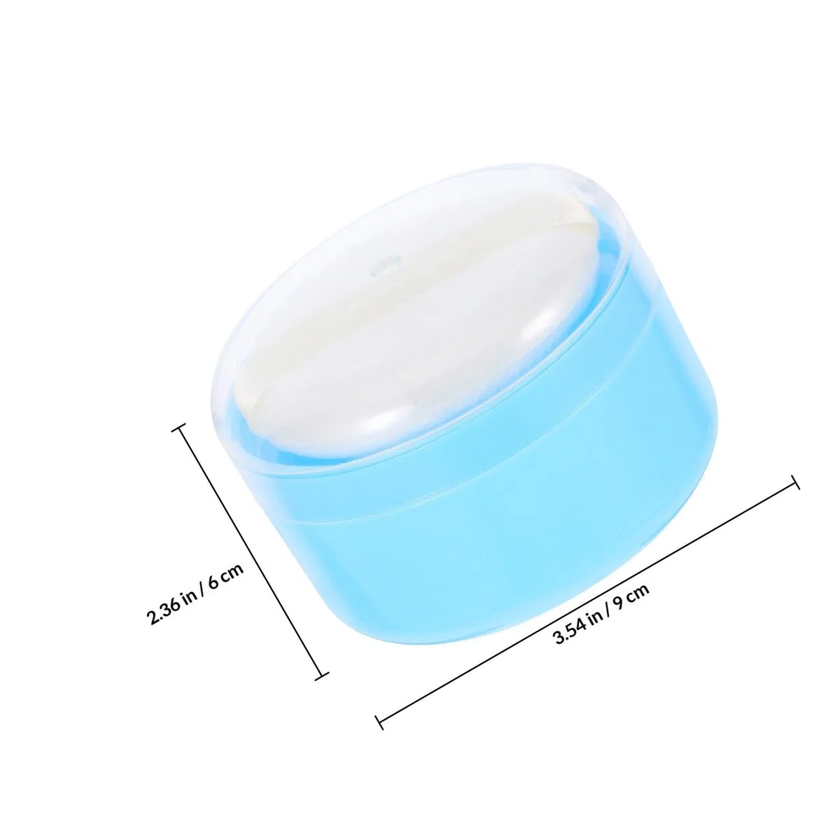 Uonlytech Praktische Aufbewahrungsbox aus Kunststoff und Textilbaumwolle Tragbare Babypuderdose mit Puderquaste Blau für Babypuder zur Täglichen Anwendung zu Hause