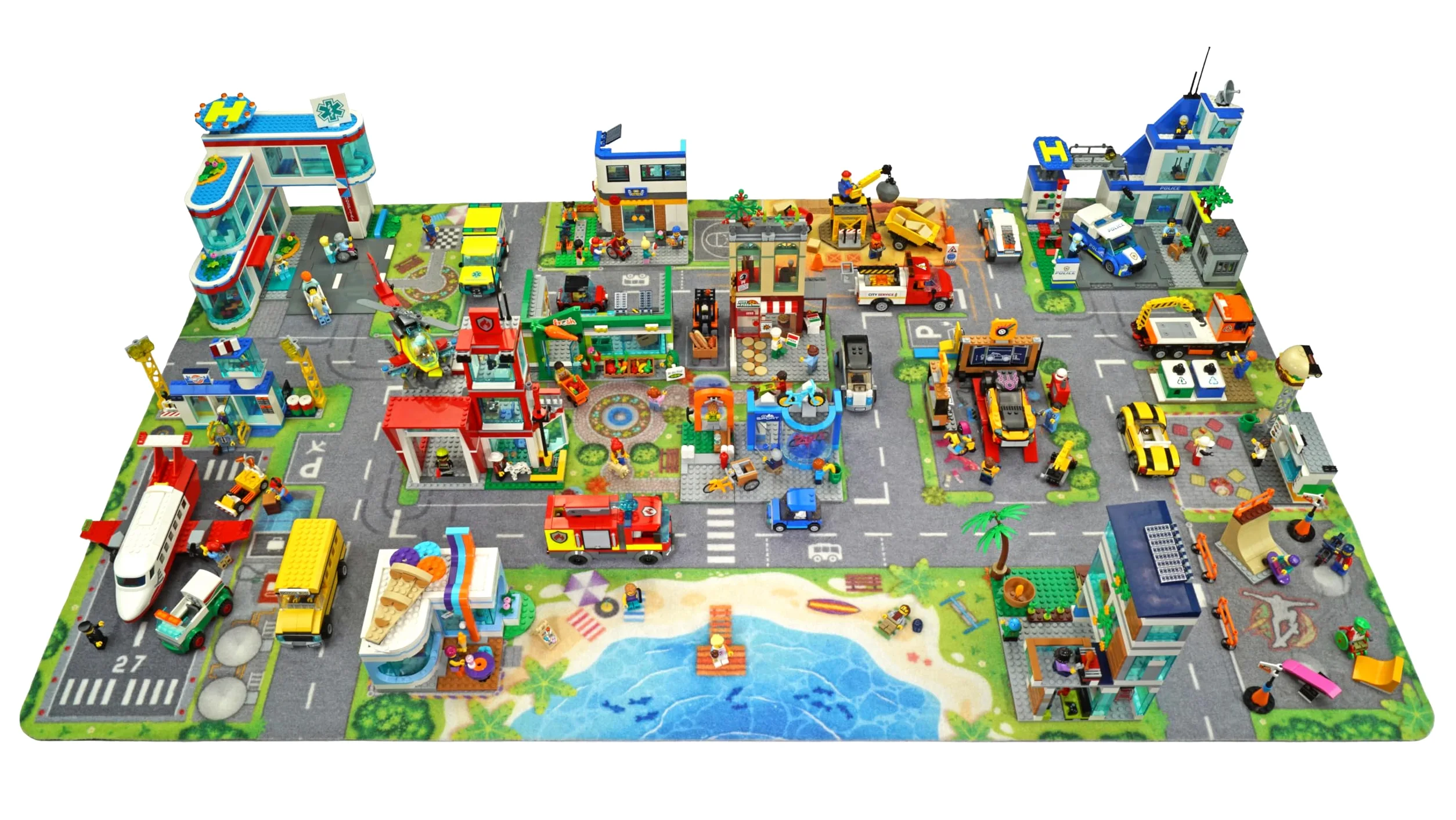 HuggyPlay Spielteppich City Kinderteppich 90 x 150 cm