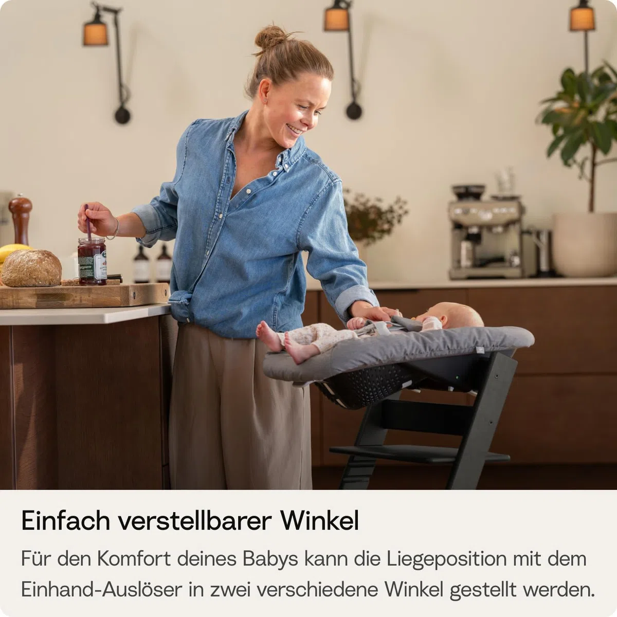 Stokke Tripp Trapp Hochstuhl Glacier Green, inklusive Stuhl und Babyset 2 mit Babyset, sicher, verstellbar, ergonomisches Design