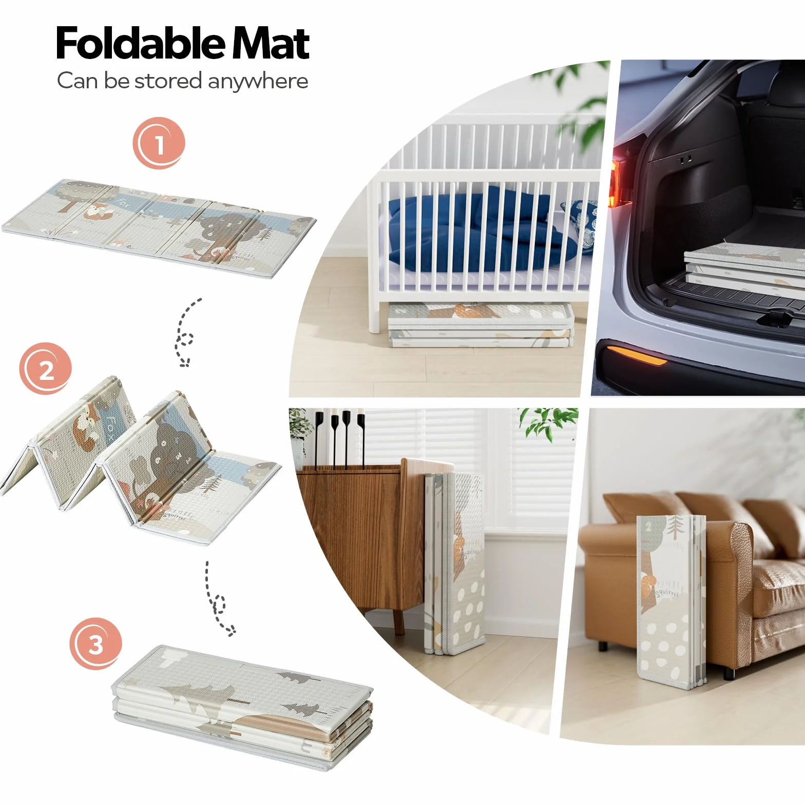 Baby Laufgitter 120x120 cm mit Matte & Matratze für Zuhause | Baby Laufgitter, geräumiger Spielbereich für Zuhause, leicht zu reinigen und platzsparend verstaubar
