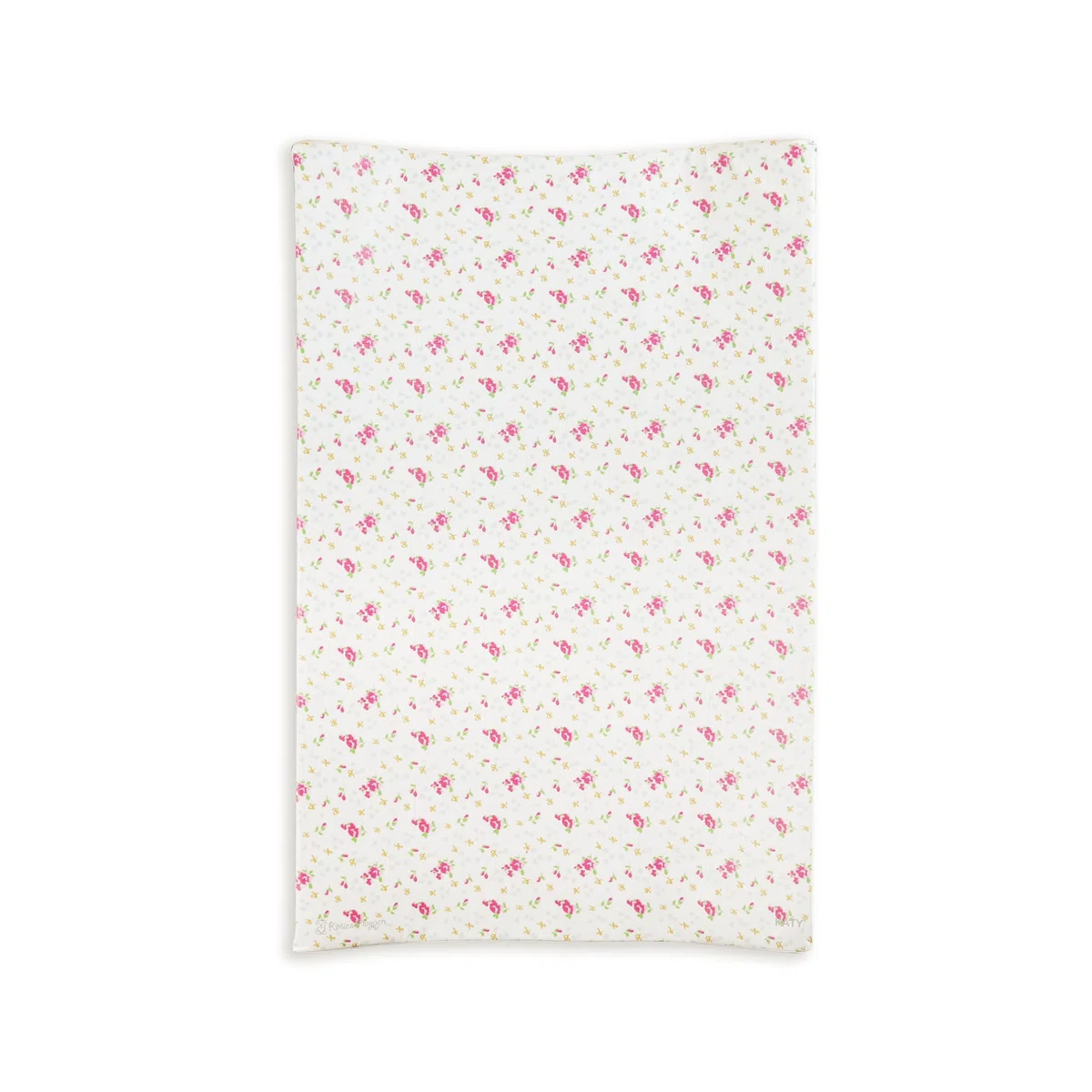 KATY Deluxe Wickelunterlage für Babys, Mädchen, wasserdicht, mit gebogenen Seiten, Vintage-Rosen-Design, cremefarben