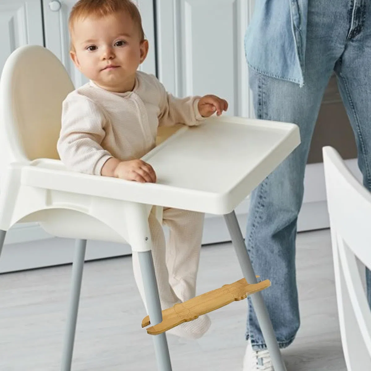 Hochstuhl-Fußstütze, rutschfeste Fußstütze aus Holz, ergonomischer Babybedarf, Kinderzimmermöbel für Kleinkinder, Essen, Essen und Komfort, 50 x 8,2 cm