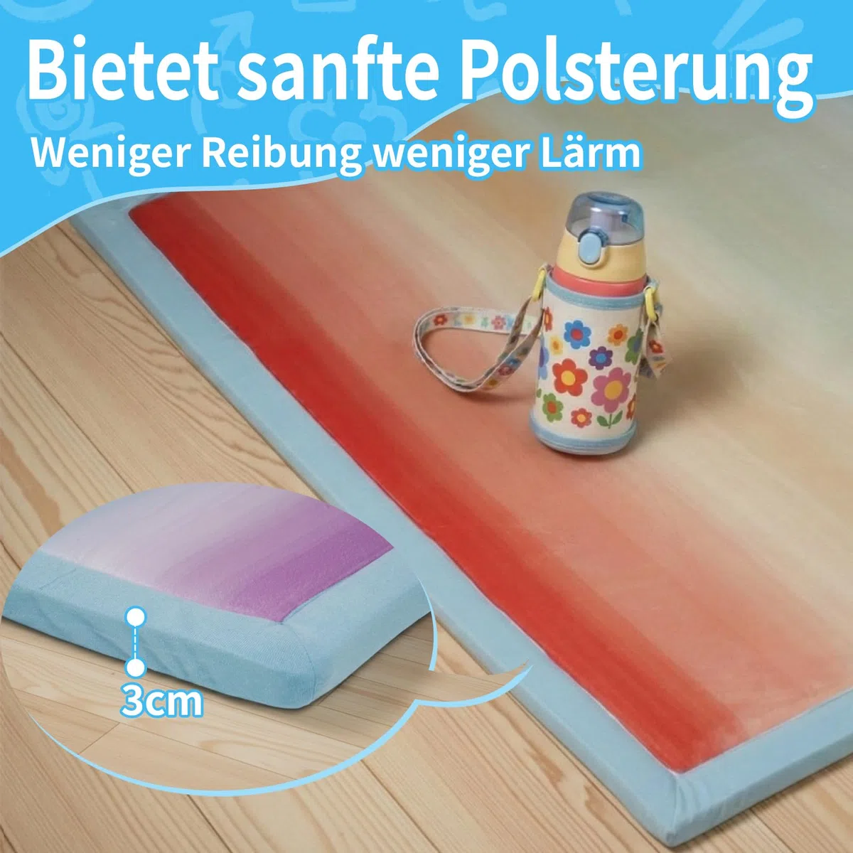 jxgzyy Krabbelmatte Baby 150x200x3 cm, Dicker Memory-Schaum Mit Rutschfestem Rücken, Superweicher Künstlicher Samt Spielmatte Baby für Den Boden, Bunte Teppich Kinderzimmer In Regenbogenfarbe