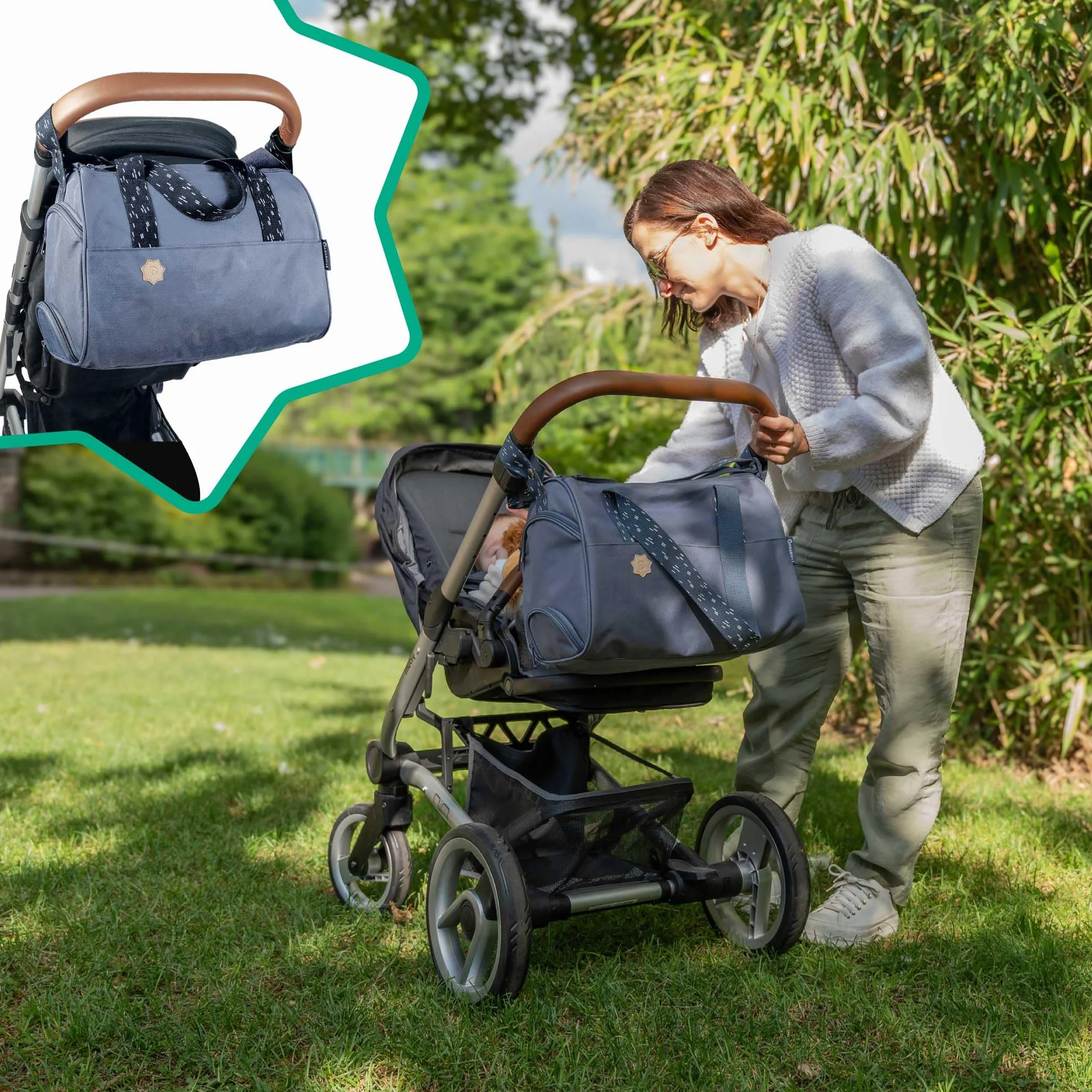 Badabulle Wickeltasche Pocketstyle - Kinderwagentasche inklusive Wickelzubehör