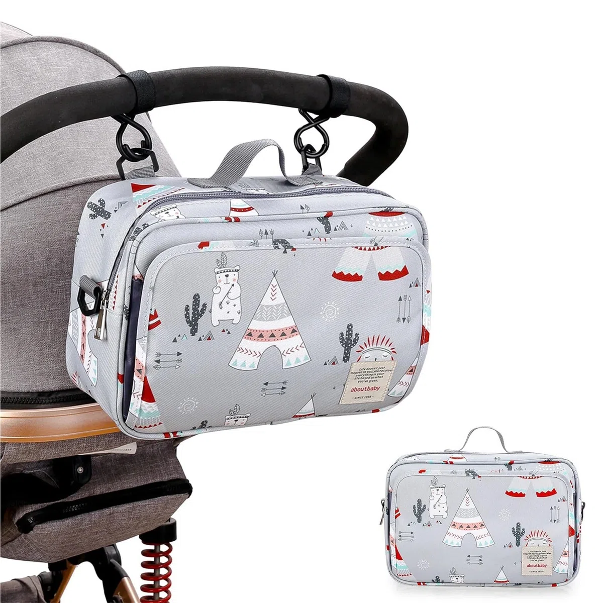 Wickeltasche wasserdichte Kinder-Mumientaschen, modische Drucke for Wiederverwendbare Umstands-Wickeltaschen, Wetbags mit Doppelgriff(Panda)