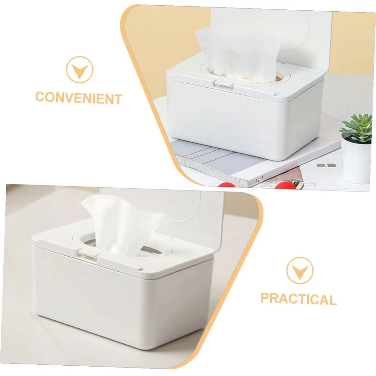 ORFOFE 2 Stück Feuchttuchspender Weiß Wiederverwendbare Feuchttücherbox mit Schutzdeckel Tragbarer Wischeständer für Bad Kinderwagen und Schreibtisch Vielseitiger Aufbewahrungsbehälter