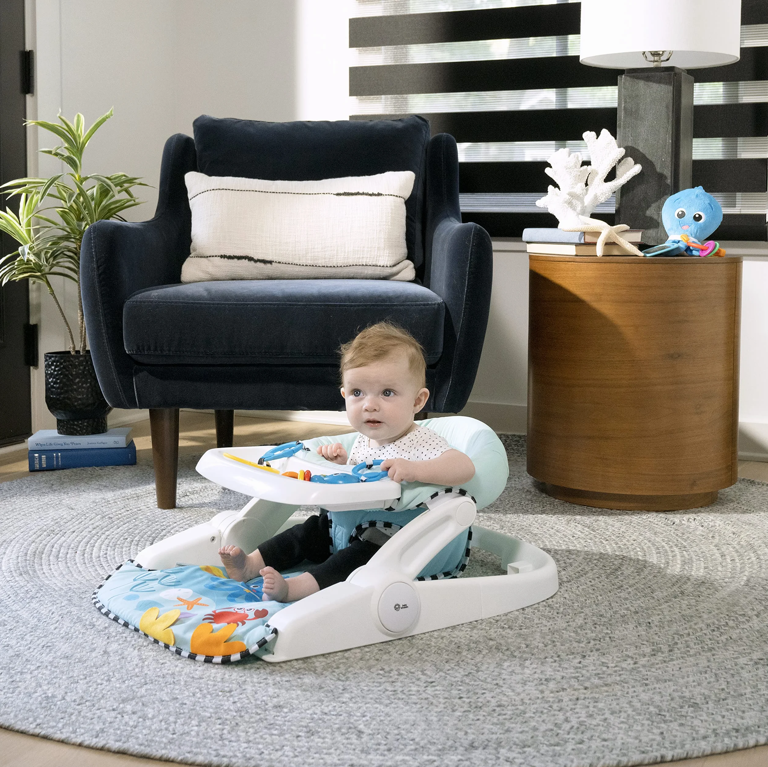 Baby Einstein, Sea of Support 2-in-1 Sit-Up Bodensitz, mit abnehmbarem Tablett und Spielzeug