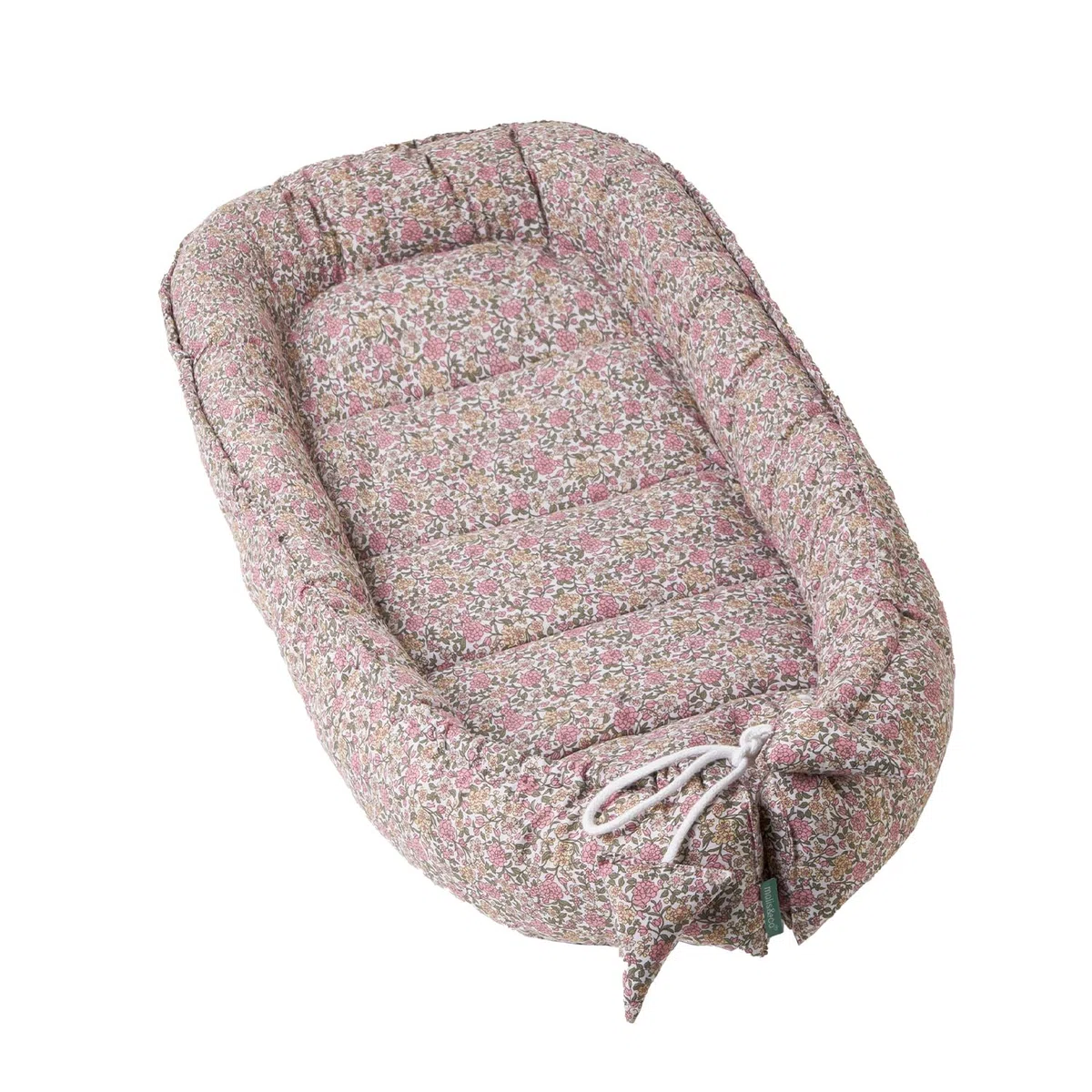 molis&co - Babynest - 100% Baumwolle (Oeko-TEX) - Babynestchen Neugeborene - Ideal als Reisebett, Kuschelnest Geeignet & Cradle Reducer - 90 x 50 cm - Peony