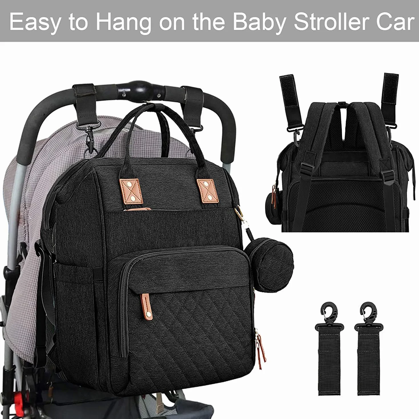 Wickeltasche Rucksack Baby Wickelrucksäcke mit Großer Kapazität Tragbare Reisewindeltasche mit faltbarem Kinderbett mit Multifunktions Babytaschen und mobiler Wickelauflage Babybettrucksack