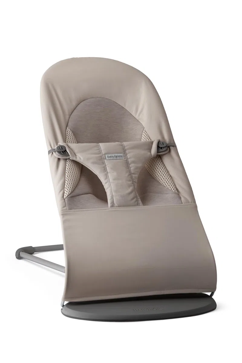 BabyBjörn Babywippe Balance Soft, Gewebt/Jersey, Tri-Fabric, Sandgrau