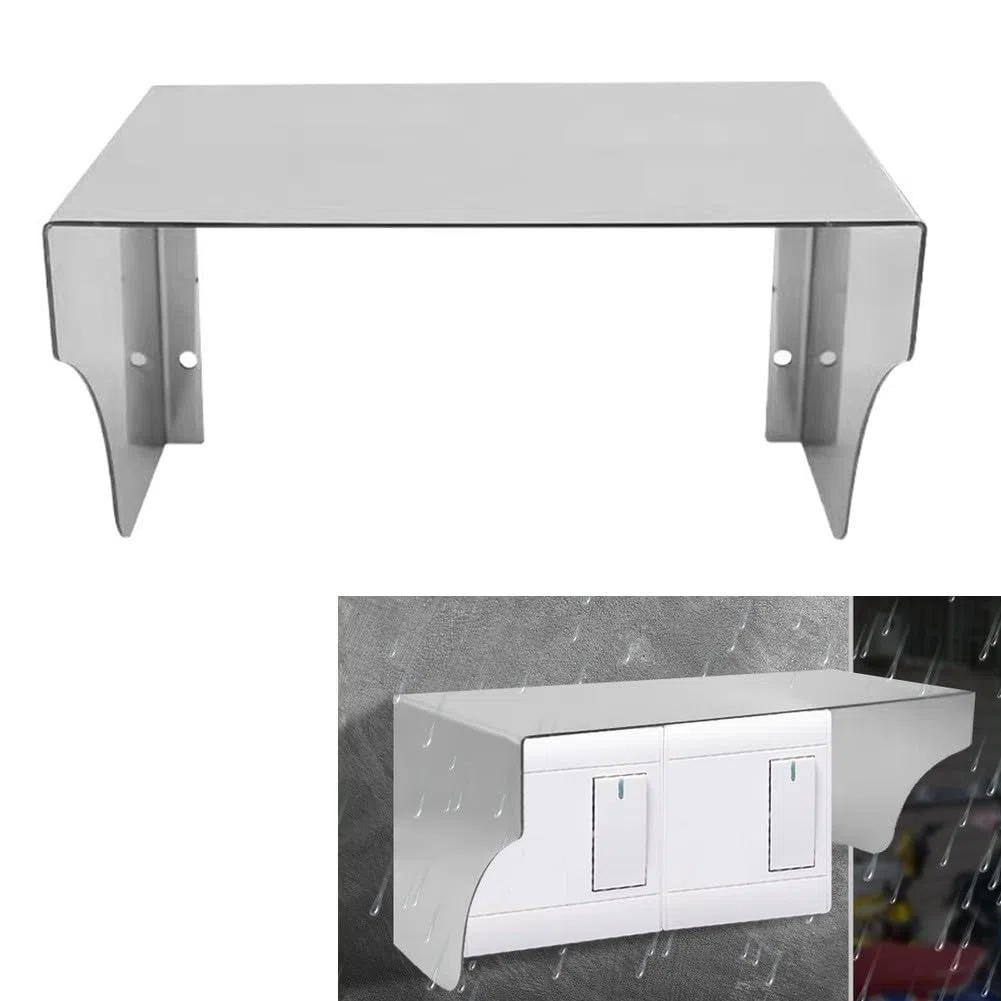 Edelstahl Türklingel Regenschutz Outdoor Schalter Steckdosenschutz mit Spritzschutz Design Wetterfest für Sicherheitsschild für Haus Garten Silber