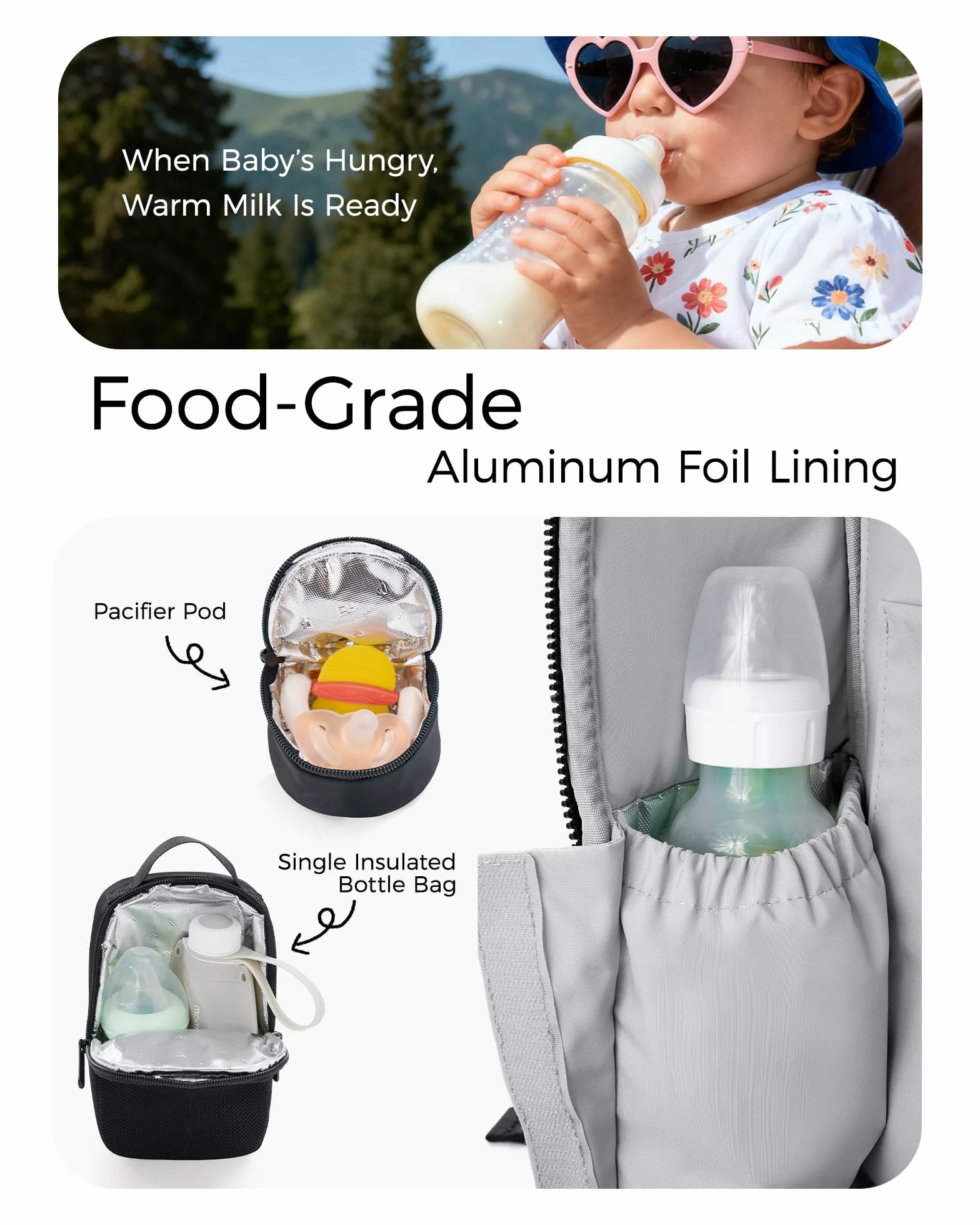 Momcozy Wickeltasche Baby, Wasserdichter Wickelrucksack mit Laptop Fach, Große Windeltasche, Isolierte Tasche, Neutrale Wickeltasche mit Multifuntion für Eltern, Schwarz
