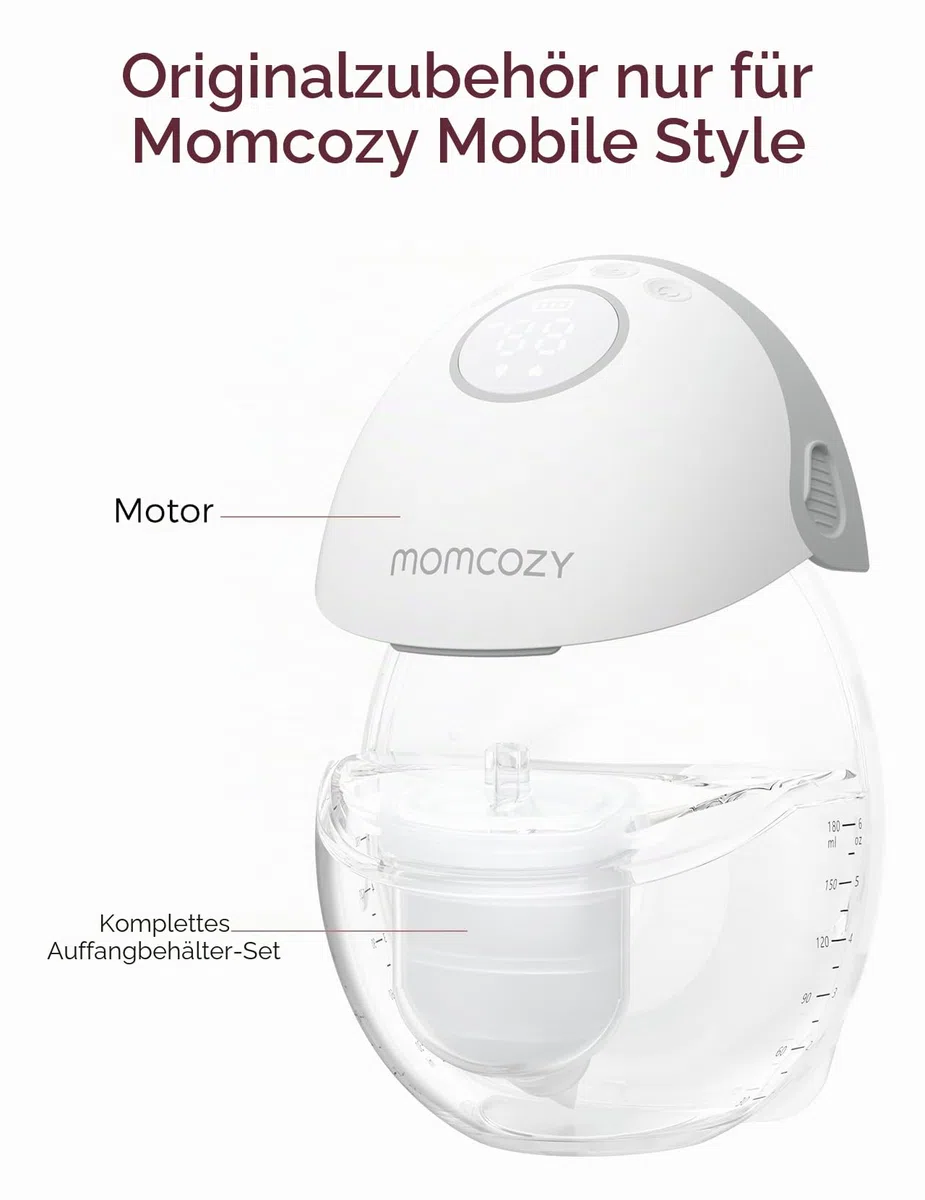 Momcozy Komplettset Auffangbecher nur kompatibel mit Momcozy Mobile Style | M6. Original Mobile Style | Ersatzzubehör für Milchpumpe M6