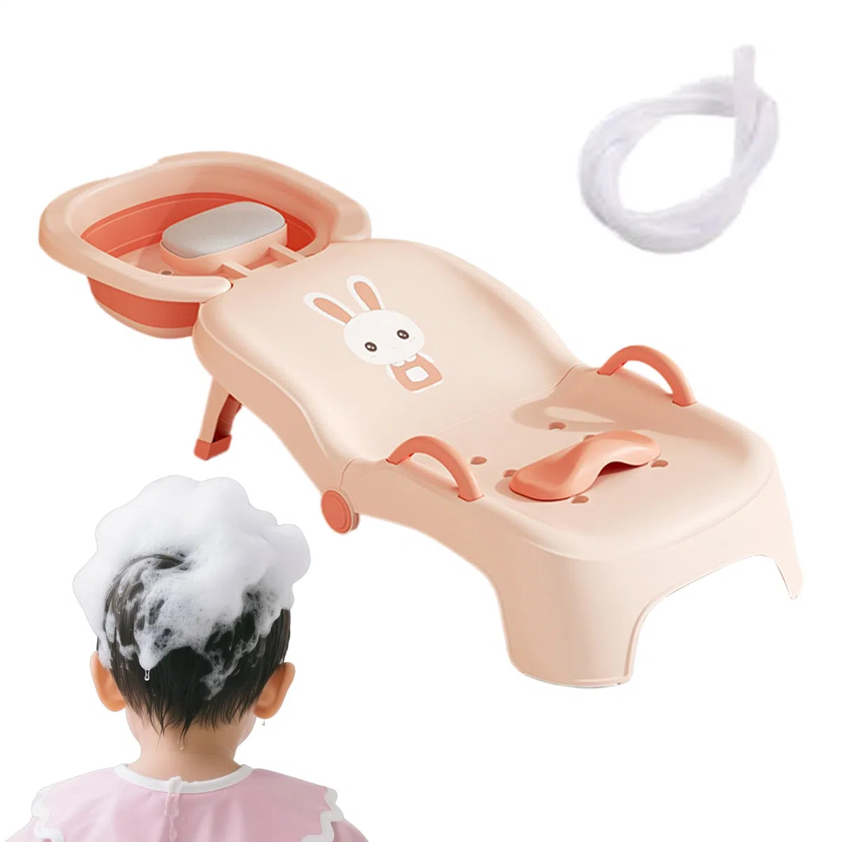 Shampoo-Stuhl für Kleinkinder,Klappbarer Shampoonier-Sessel | Baby Liegesitz Mit Kopfstütze Zu Hause Im Badezimmer Oder Salon