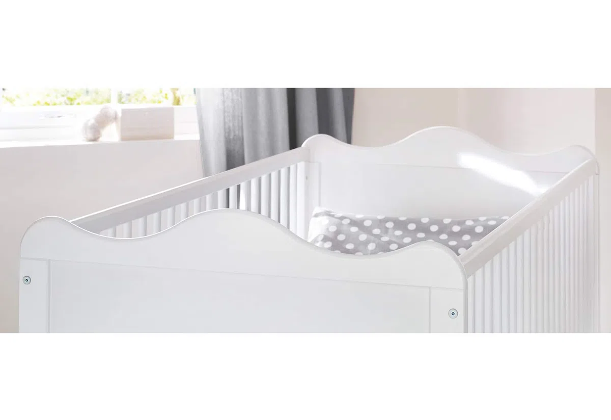PINOLINO Kinderzimmer-Set Florentina breit groß, 3-tlg. mit Kinderbett, Wickelkommode und Schrank, weiß