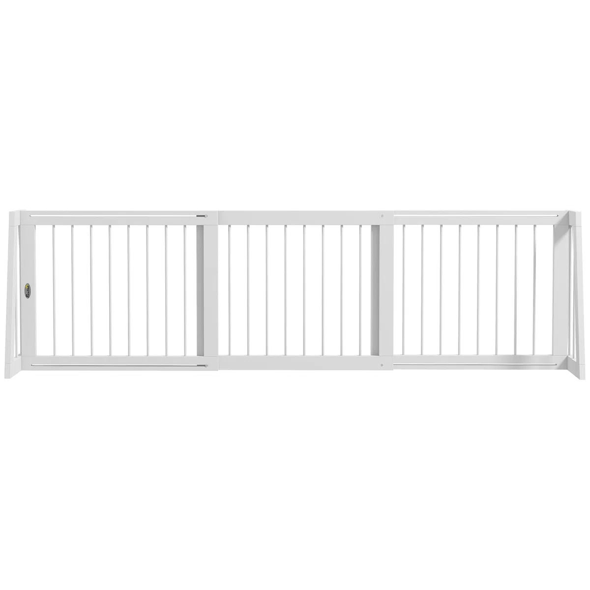 PawHut Absperrgitter Hund, Ausziehbar Freistehendes Schutzgitter mit 3 Paneelen, 56 x 71-190 cm Holz Hundegitter für Treppen, Türen, Küche, Kamin, Treppengitter für kleine Hunde, Weiß