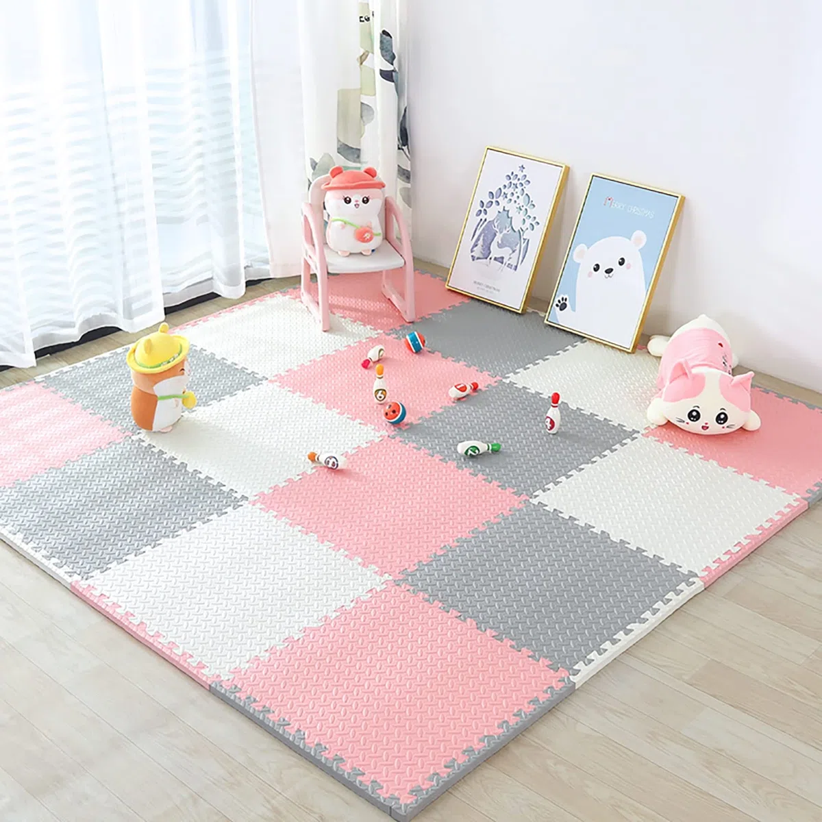 Baby Schaumstoff Spielmatte 60X60cm Dick Weich Krabbelmatte Für Kinder Und Kleinkinder Puzzlematte Puzzleteppich Sport rutschfest Bodenschutzmatte Fitness Matte,I,8Pcs