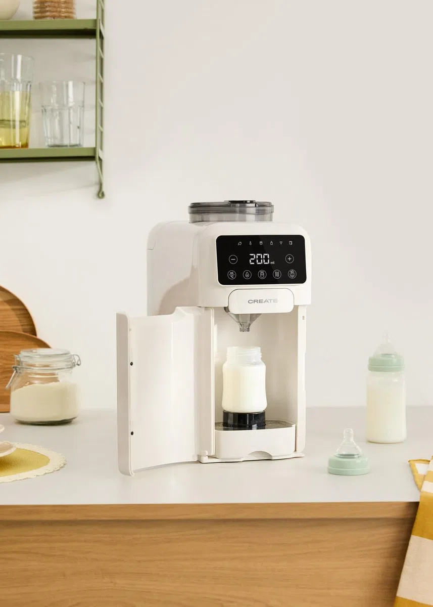 CREATE/BABY THERA MATIC/Automatischer Flaschenbereiter mit Milchpulverdosierer Cremeweiß/Einstellbare Temperatur und Dosierung, verschiedene Flaschenhöhen, Selbstreinigung, 1350W
