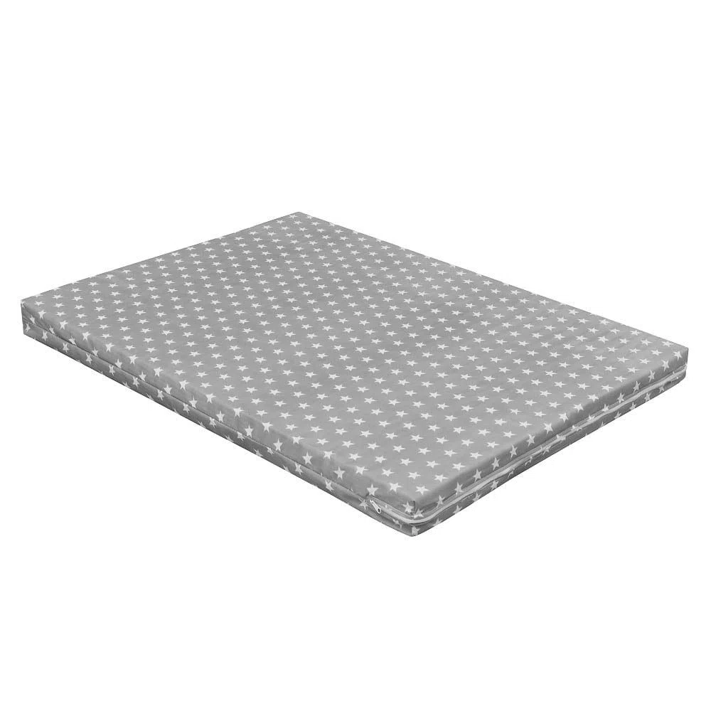 Laufgittermatratze 75x100 cm für Laufstall Laufgitter Schaumstoff Matratze Grey Stars Oeko-TEX