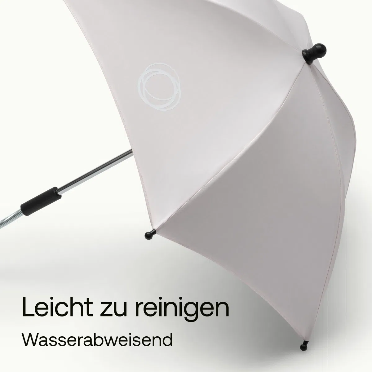 Bugaboo Sonnenschirm+, kompatibel mit allen Bugaboo Kinderwagen, mit UPF 50+ Schutz gegen UV-Strahlen, große Schattenfläche, Verbindung mit einem Klick & leicht verstellbarer Mechanismus, Fresh White | mit UPF 50+ UV Schutz, große Schattenfläche, Verbindu