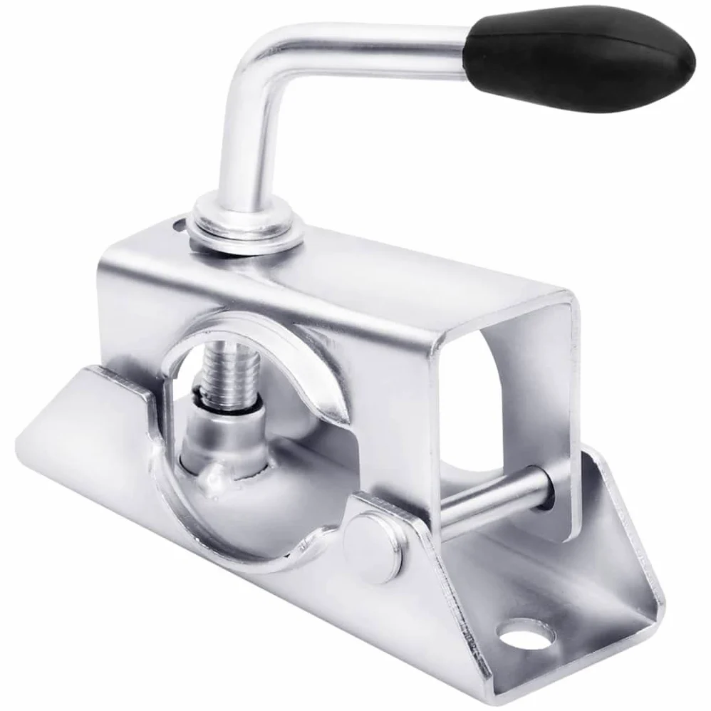 Stützrad für Anhänger 48 mm mit Klemme aus verzinktem Stahl, höhenverstellbar von 59 bis 82 cm, aufblasbares Gummirad für einfaches Verschieben, inklusive Montageanleitung