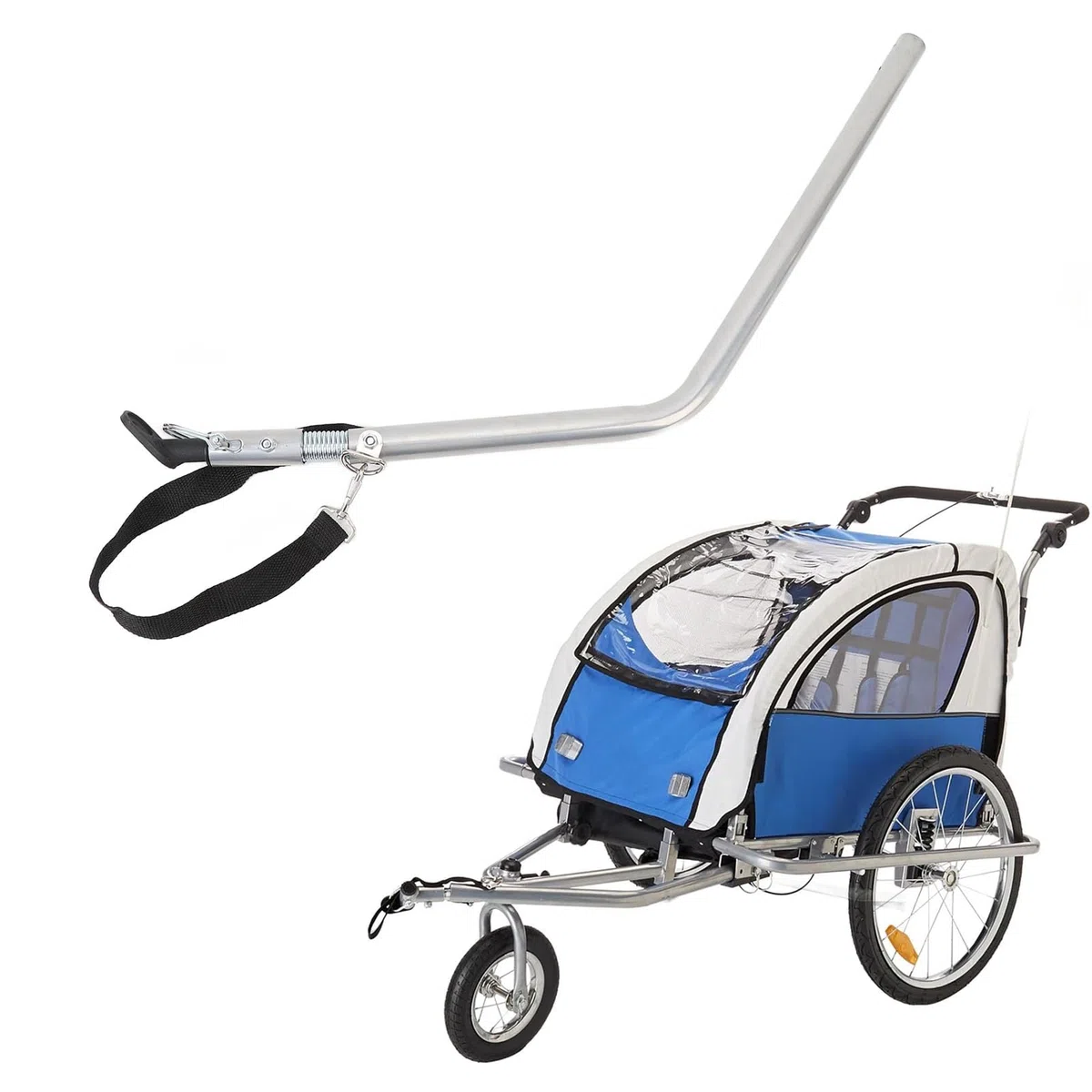 Fahrradanhänger Kupplung, 740-mm-Schleppstangenadapter und Stahl-Verbindungsarm für Kinderwagen, Anhänger und Fahrrad zur Befestigung der Deichsel am Zugfahrzeug am Heck