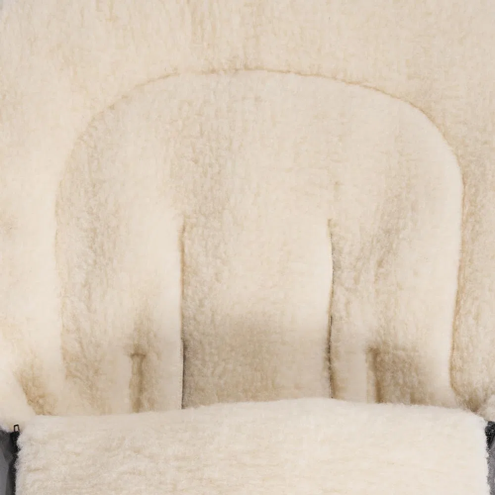 my junior ThermoWool 2in1 Fußsack 100% Schurwolle reflektierend wasserabweisend Naptime Latte