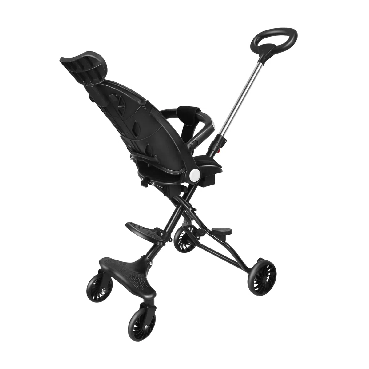 Kinderwagen, 0 – 4 Jahre, 0 – 25 kg, Kinderwagen, leicht und kompakt, verlängerte Position, automatisches Zusammenklappen, 30 x 55 x 86,5 cm – Schwarz